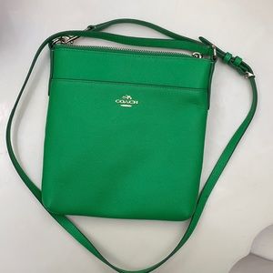 Coach Kelly Green pebble leather crossbody